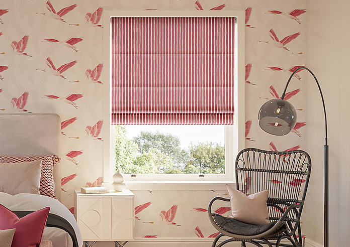 Vintage Stripe, Bowler Red - Roman Blind - Image 3